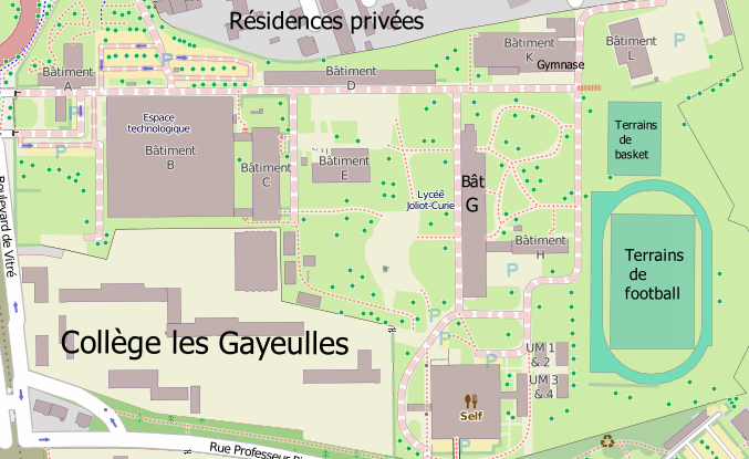 Plan du lycée Joliot Curie